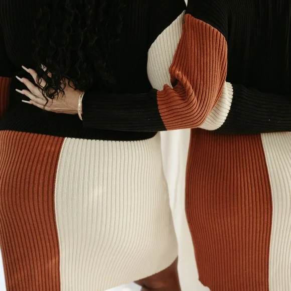 *ONE LEFT* Colorblock Sweater Dress - Picture 6 of 6